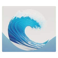 Wave Tsunami Tidal Wave Ocean Sea Water One Side Premium Plush Fleece Blanket (small)