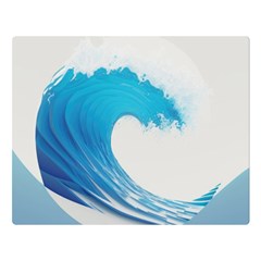 Wave Tsunami Tidal Wave Ocean Sea Water One Side Premium Plush Fleece Blanket (large)