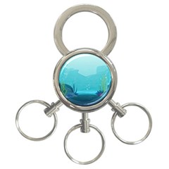 Intro Youtube Background Wallpaper Aquatic Water 2 3-ring Key Chain by Pakemis