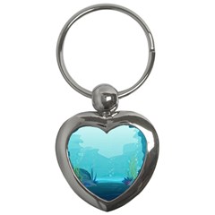 Intro Youtube Background Wallpaper Aquatic Water 2 Key Chain (heart) by Pakemis