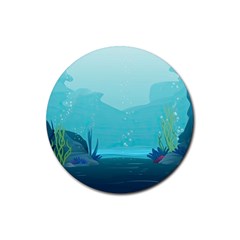 Intro Youtube Background Wallpaper Aquatic Water 2 Rubber Coaster (round) by Pakemis