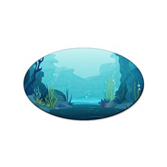 Intro Youtube Background Wallpaper Aquatic Water 2 Sticker (oval) by Pakemis