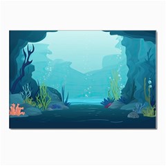 Intro Youtube Background Wallpaper Aquatic Water 2 Postcard 4 x 6  (pkg Of 10) by Pakemis