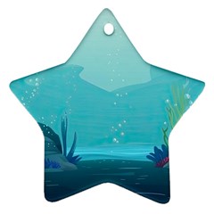 Intro Youtube Background Wallpaper Aquatic Water 2 Star Ornament (two Sides) by Pakemis