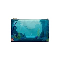 Intro Youtube Background Wallpaper Aquatic Water 2 Cosmetic Bag (small) by Pakemis