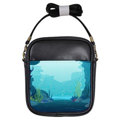 Intro Youtube Background Wallpaper Aquatic Water 2 Girls Sling Bag by Pakemis