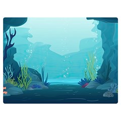 Intro Youtube Background Wallpaper Aquatic Water 2 One Side Premium Plush Fleece Blanket (extra Small) by Pakemis