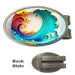 Tsunami Tidal Wave Wave Minimalist Ocean Sea 3 Money Clips (Oval)  Front