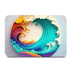 Tsunami Tidal Wave Wave Minimalist Ocean Sea 3 Plate Mats by Pakemis