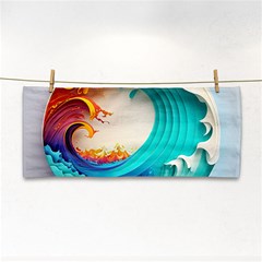 Tsunami Tidal Wave Wave Minimalist Ocean Sea 3 Hand Towel by Pakemis