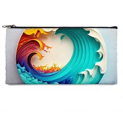 Tsunami Tidal Wave Wave Minimalist Ocean Sea 3 Pencil Case by Pakemis