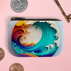 Tsunami Tidal Wave Wave Minimalist Ocean Sea 3 Mini Coin Purse by Pakemis