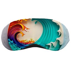 Tsunami Tidal Wave Wave Minimalist Ocean Sea 3 Sleeping Mask by Pakemis