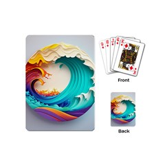 Tsunami Tidal Wave Wave Minimalist Ocean Sea 3 Playing Cards Single Design (mini) by Pakemis