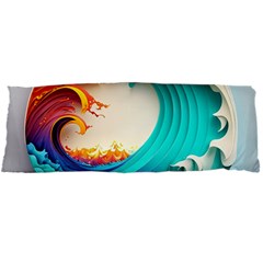 Tsunami Tidal Wave Wave Minimalist Ocean Sea 3 Body Pillow Case Dakimakura (two Sides) by Pakemis