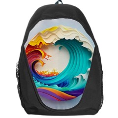 Tsunami Tidal Wave Wave Minimalist Ocean Sea 3 Backpack Bag by Pakemis