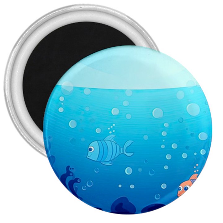 Ai Generated Ocean Sea Fish Aquatic Water Nature 3  Magnets