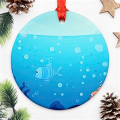 Ai Generated Ocean Sea Fish Aquatic Water Nature Ornament (round) by Pakemis