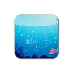 Ai Generated Ocean Sea Fish Aquatic Water Nature Rubber Coaster (square) by Pakemis