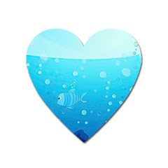 Ai Generated Ocean Sea Fish Aquatic Water Nature Heart Magnet by Pakemis