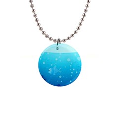 Ai Generated Ocean Sea Fish Aquatic Water Nature 1  Button Necklace by Pakemis