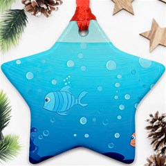 Ai Generated Ocean Sea Fish Aquatic Water Nature Star Ornament (two Sides) by Pakemis