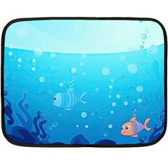 Ai Generated Ocean Sea Fish Aquatic Water Nature Fleece Blanket (mini) by Pakemis