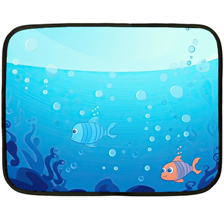 Ai Generated Ocean Sea Fish Aquatic Water Nature Fleece Blanket (Mini)