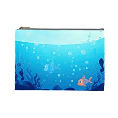 Ai Generated Ocean Sea Fish Aquatic Water Nature Cosmetic Bag (large) by Pakemis