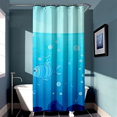 Ai Generated Ocean Sea Fish Aquatic Water Nature Shower Curtain 36  X 72  (stall)  by Pakemis