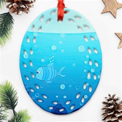 Ai Generated Ocean Sea Fish Aquatic Water Nature Ornament (oval Filigree) by Pakemis