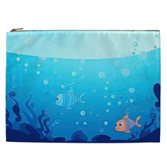 Ai Generated Ocean Sea Fish Aquatic Water Nature Cosmetic Bag (xxl) by Pakemis