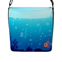 Ai Generated Ocean Sea Fish Aquatic Water Nature Flap Closure Messenger Bag (l) by Pakemis