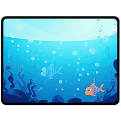 Ai Generated Ocean Sea Fish Aquatic Water Nature Fleece Blanket (large) by Pakemis