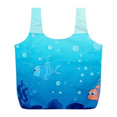 Ai Generated Ocean Sea Fish Aquatic Water Nature Full Print Recycle Bag (l) by Pakemis