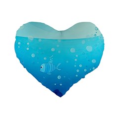 Ai Generated Ocean Sea Fish Aquatic Water Nature Standard 16  Premium Flano Heart Shape Cushions by Pakemis