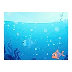 Ai Generated Ocean Sea Fish Aquatic Water Nature Premium Plush Fleece Blanket (Mini) 35 x27  Blanket Front