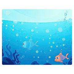 Ai Generated Ocean Sea Fish Aquatic Water Nature Premium Plush Fleece Blanket (medium) by Pakemis