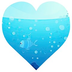 Ai Generated Ocean Sea Fish Aquatic Water Nature Wooden Puzzle Heart by Pakemis