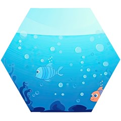 Ai Generated Ocean Sea Fish Aquatic Water Nature Wooden Puzzle Hexagon by Pakemis