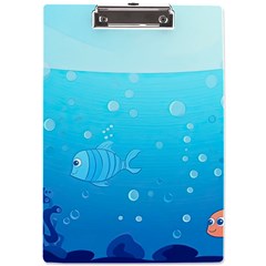 Ai Generated Ocean Sea Fish Aquatic Water Nature A4 Acrylic Clipboard by Pakemis