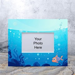 Ai Generated Ocean Sea Fish Aquatic Water Nature White Tabletop Photo Frame 4 x6  by Pakemis