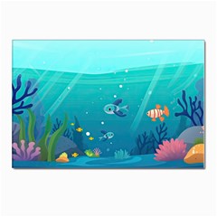 Ai Generated Ocean Sea Fish Aquatic Water Nature 2 Postcards 5  X 7  (pkg Of 10) by Pakemis