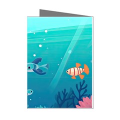 Ai Generated Ocean Sea Fish Aquatic Water Nature 2 Mini Greeting Cards (pkg Of 8) by Pakemis