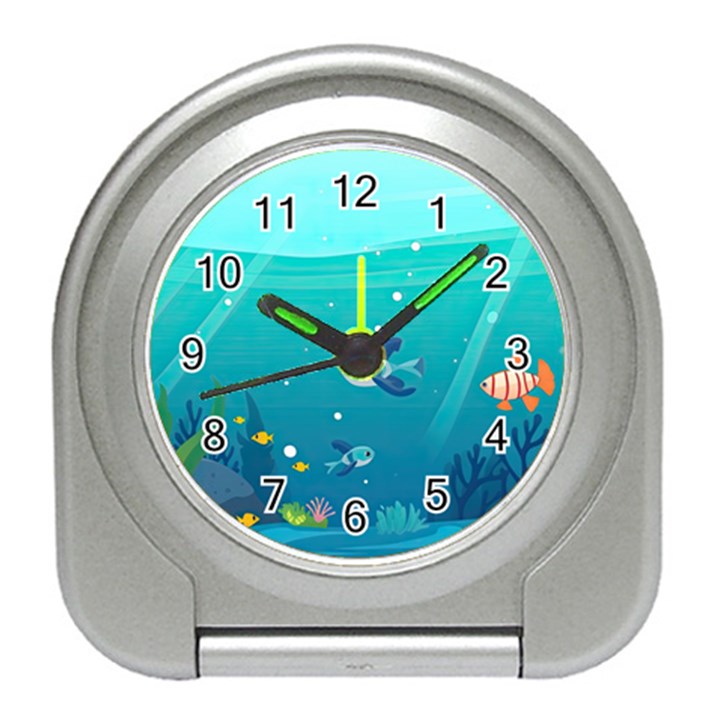 Ai Generated Ocean Sea Fish Aquatic Water Nature 2 Travel Alarm Clock