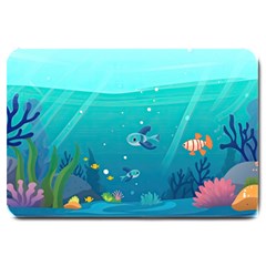 Ai Generated Ocean Sea Fish Aquatic Water Nature 2 Large Doormat by Pakemis