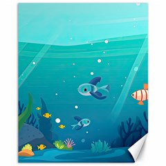 Ai Generated Ocean Sea Fish Aquatic Water Nature 2 Canvas 11  X 14 