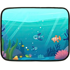 Ai Generated Ocean Sea Fish Aquatic Water Nature 2 Fleece Blanket (mini) by Pakemis