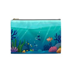 Ai Generated Ocean Sea Fish Aquatic Water Nature 2 Cosmetic Bag (medium) by Pakemis