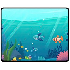 Ai Generated Ocean Sea Fish Aquatic Water Nature 2 One Side Fleece Blanket (medium) by Pakemis